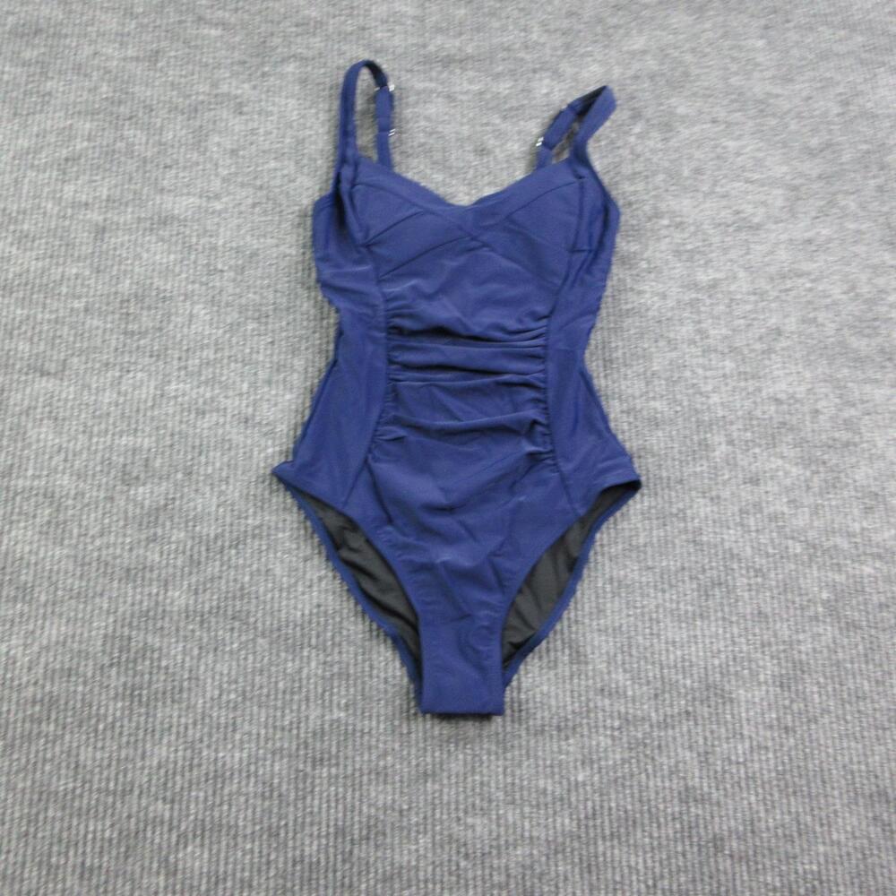 Cupshe One Piece Womens S Blue Bralette Tummy Control Pleated Lined NWT